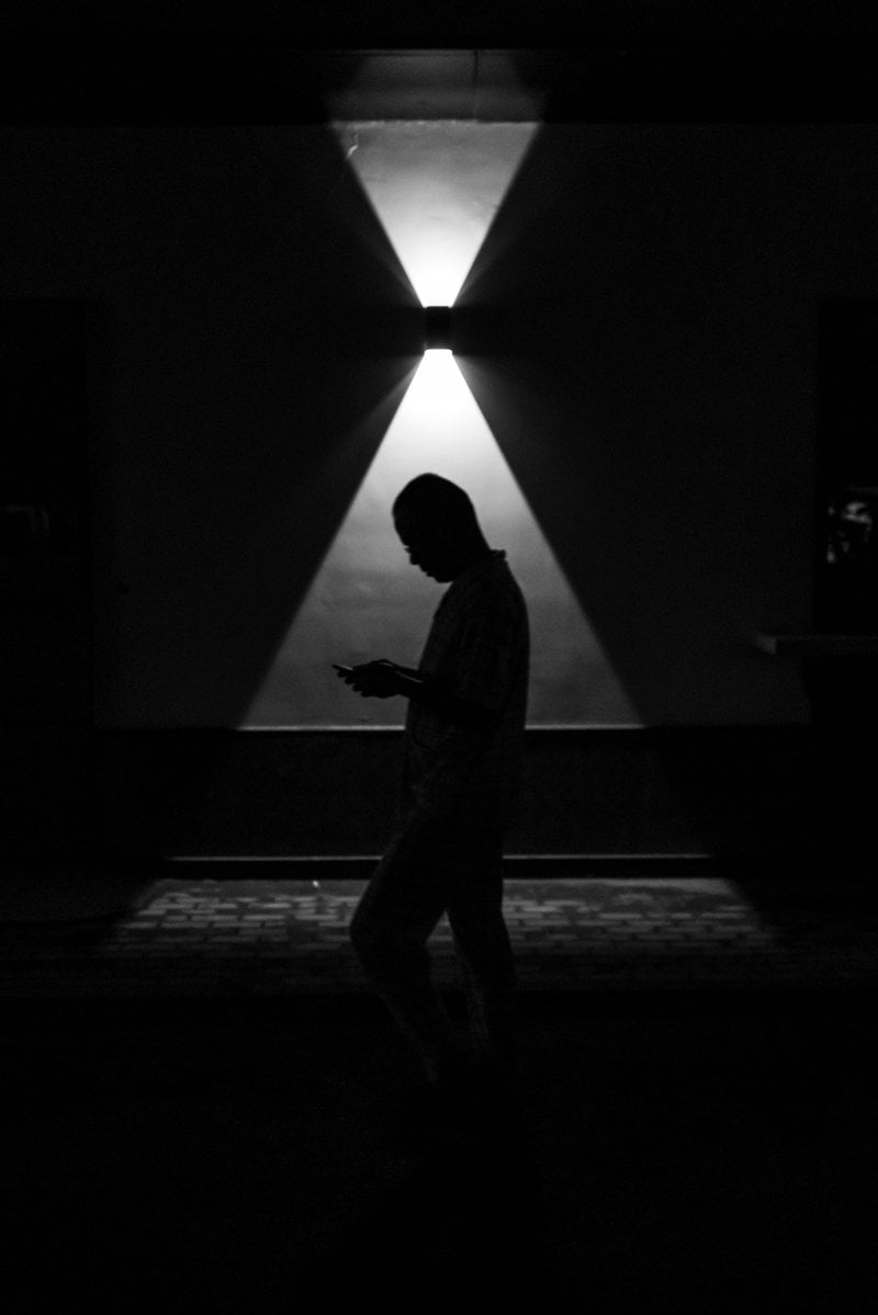 Silhouette of man walking on hallway photo &ndash; Free Grey Image ...