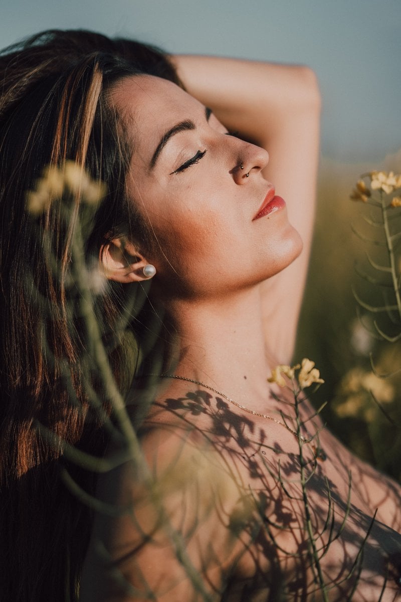 Beautiful Woman with Eyes Closed &middot; Free Stock Photo