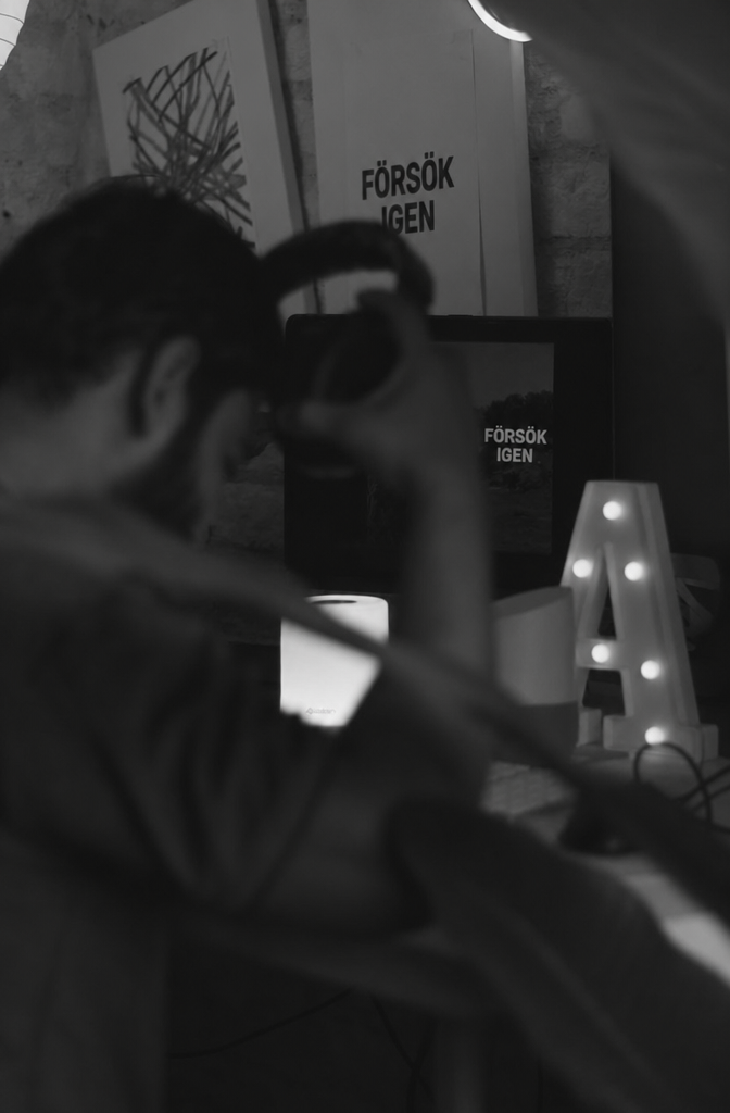 Creative Work Session in Moody Lighting