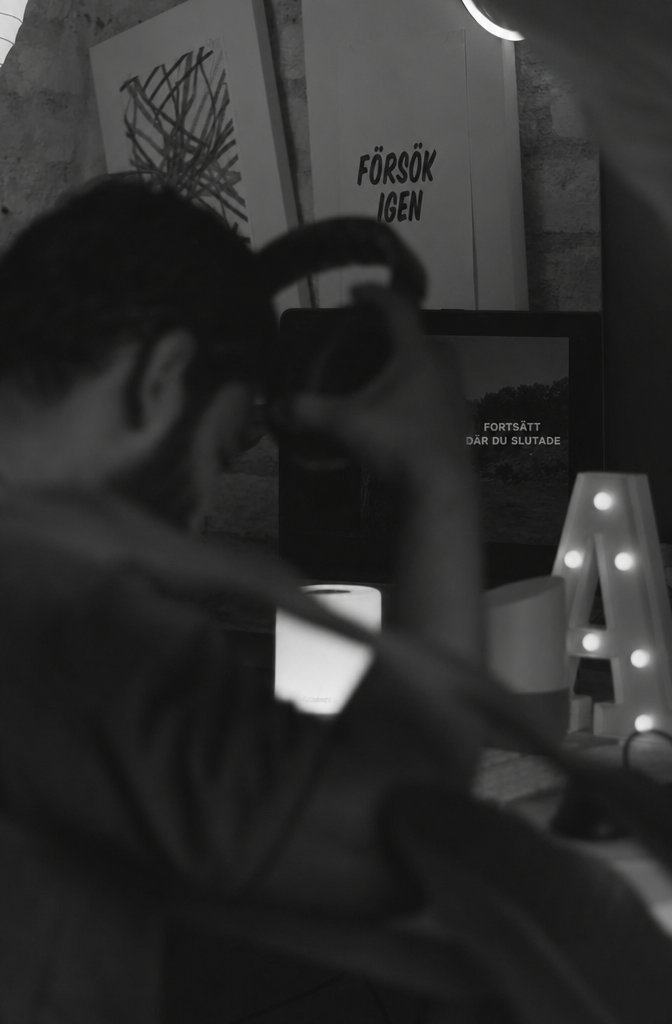 Creative Work Session in Moody Lighting
