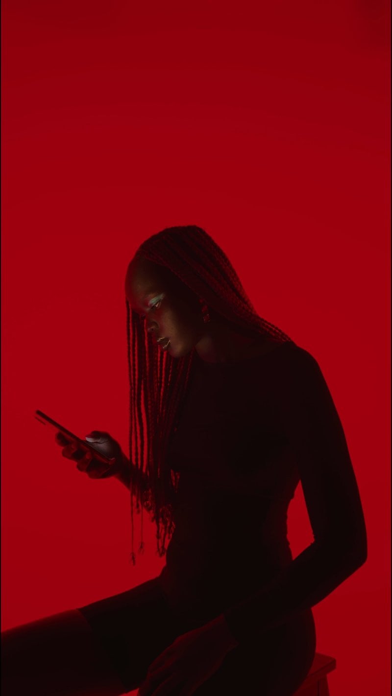 Woman Using Her Phone